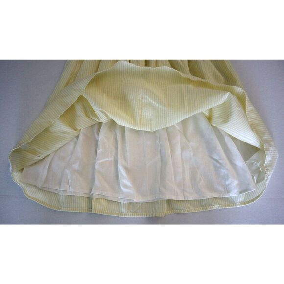 Aqua DI4622C-AQ Women's Sz S Yellow/White Striped Square Neck Smocked Dress - Picture 13 of 14